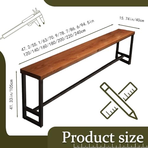 Bar Height Table 47'' Long Bar Table Solid Wood Farmhouse Bar Table, alternate view 2