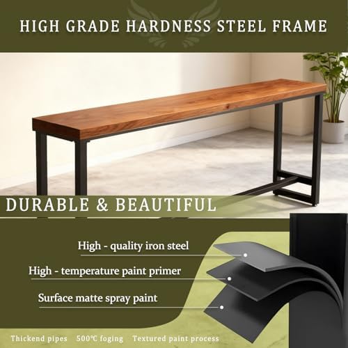 Bar Height Table 87'' Long Bar Table Solid Wood Farmhouse Bar Table, alternate view 6