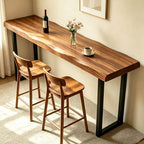 Bar Height Table Long Bar Table Solid Wood Farmhouse Bar Table Industrial Long Bar Height Table for Kitchen