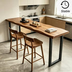 Bar Height Table Long Bar Table Solid Wood Farmhouse Bar Table Industrial Long Bar Height Table for Kitchen, alternate view 5