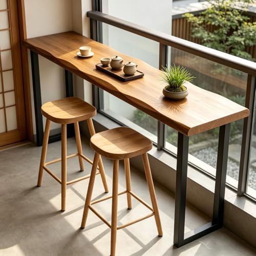 Bar Height Table Long Bar Table Solid Wood Farmhouse Bar Table Industrial Long Bar Height Table for Kitchen, alternate view 6