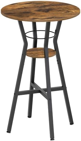 Bar Table, 2-Tier Round High Top Table, Pub Table, Home Bar Counter Height Tables, Bistro Tables, for Kitchen