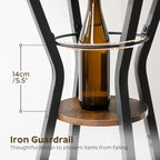 Bar Table, 2-Tier Round High Top Table, Pub Table, Home Bar Counter Height Tables, Bistro Tables, for Kitchen, alternate view