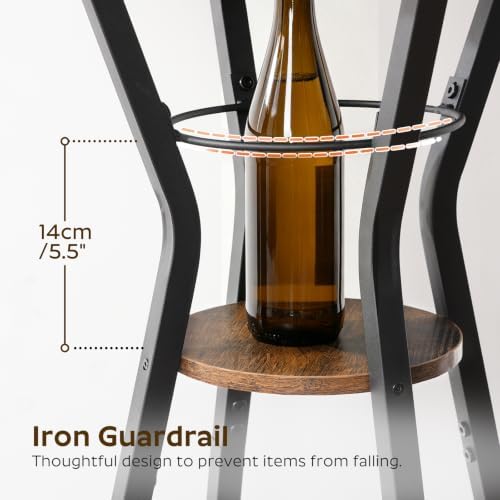 Bar Table, 2-Tier Round High Top Table, Pub Table, Home Bar Counter Height Tables, Bistro Tables, for Kitchen, alternate view