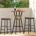 Bar Table, 2-Tier Round High Top Table, Pub Table, Home Bar Counter Height Tables, Bistro Tables, for Kitchen, alternate view
