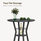 Bar Table, 2-Tier Round High Top Table, Pub Table, Home Bar Counter Height, Bistro Tables, for Kitchen, Living, alternate