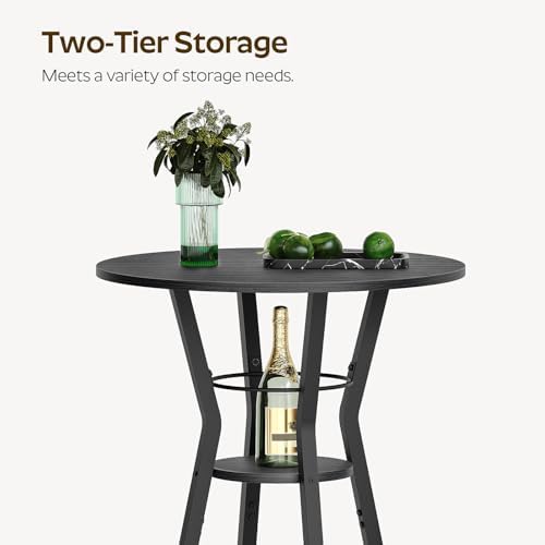 Bar Table, 2-Tier Round High Top Table, Pub Table, Home Bar Counter Height, Bistro Tables, for Kitchen, Living, alternate