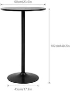 Bar Table | 40 Inch | Black | Fixed Height Round Table, alternate view 3