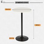 Bar Table | 40 Inch | White | Fixed Height Round Table, alternate view 3