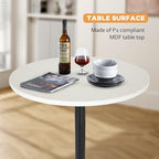 Bar Table | 40 Inch | White | Fixed Height Round Table, alternate view 4