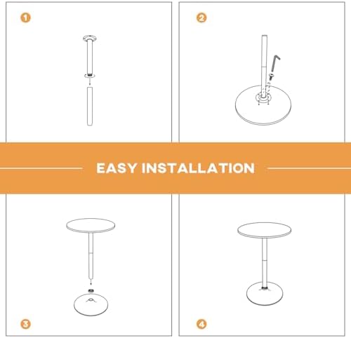 Bar Table | 40 Inch | White | Fixed Height Round Table, alternate view 5