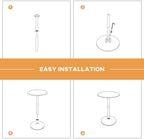 Bar Table | 40 Inch | White | Fixed Height Round Table, alternate view 5