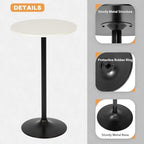 Bar Table | 40 Inch | White | Fixed Height Round Table, alternate view 6