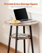 Bar Table and Chairs Set, 3PCS 23.5′′ Bars Tables Set with Rounded Corner Design, Round Pub Table with Two, alternate view 5