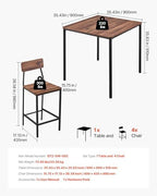 Bar Table and Chairs Set, 5PCS 35′′ Bars Tables Set with Rounded Edge Design, Square Pub Table with Four Stools, alternate