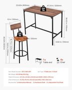 Bar Table and Chairs Set, 5PCS 47.2′′ Bars Tables Set with Rounded Edge Design, Rectangular Pub Table with Four, alternate