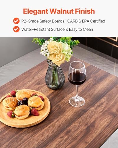 Bar Table and Chairs Set, 5PCS 47.2′′ Bars Tables Set with Rounded Edge Design, Rectangular Pub Table with Four, alternate