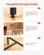 Bar Table and Chairs Set, 5PCS 47.2′′ Bars Tables Set with Rounded Edge Design, Rectangular Pub Table with Four, alternate