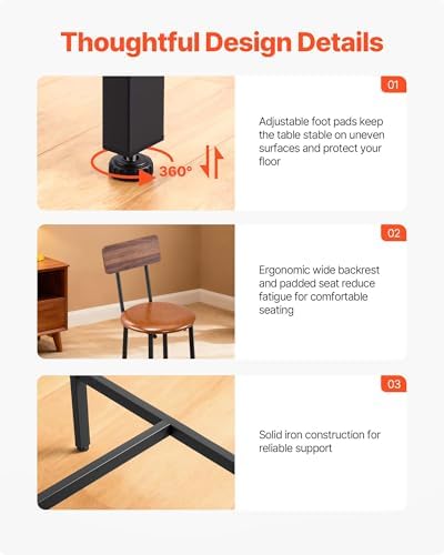 Bar Table and Chairs Set, 5PCS 47.2′′ Bars Tables Set with Rounded Edge Design, Rectangular Pub Table with Four, alternate