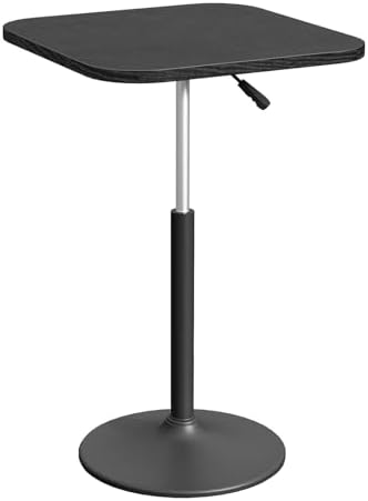 Bar Table, Height-Adjustable Pub Table 26.8-36.2 Inches, Cocktail Table with Base, Counter Height Tables for