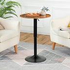 Bar Table, Height-Adjustable Round Pub Table 27-35.4 Inches with Sturdy Base, Modern Style, Easy to Assemble, alternate view