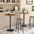 Bar Table, Height-Adjustable Round Pub Table 27-35.4 Inches with Sturdy Base, Modern Style, Easy to Assemble, alternate view