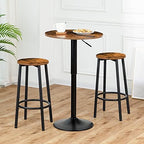 Bar Table, Height-Adjustable Round Pub Table 27-35.4 Inches with Sturdy Base, Modern Style, Easy to Assemble, alternate view