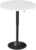 Bar Table, Height-Adjustable Round Pub Table 27-35.4 Inches with Sturdy Base, Modern Style, Easy to Assemble