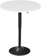 Bar Table, Height-Adjustable Round Pub Table 27-35.4 Inches with Sturdy Base, Modern Style, Easy to Assemble