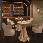 Bar Table, Height-Adjustable Round Pub Table 27-35.4 Inches with Sturdy Base, Modern Style, Easy to Assemble, alternate view