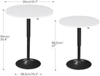Bar Table, Height-Adjustable Round Pub Table 27-35.4 Inches with Sturdy Base, Modern Style, Easy to Assemble, alternate view