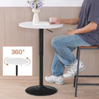 Bar Table, Height-Adjustable Round Pub Table 27-35.4 Inches with Sturdy Base, Modern Style, Easy to Assemble, alternate view