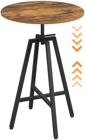 Bar Table, Height-Adjustable Round Pub Table