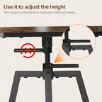 Bar Table, Height-Adjustable Round Pub Table, alternate view 5