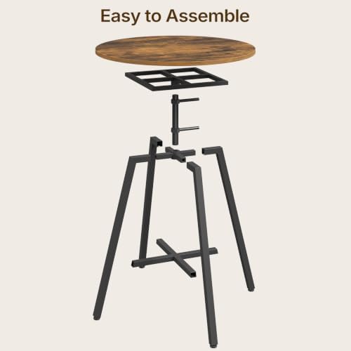 Bar Table, Height-Adjustable Round Pub Table, alternate view 7