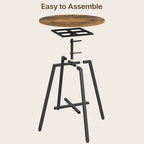 Bar Table, Height-Adjustable Round Pub Table, alternate view 7
