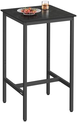 Bar Table, High Top Pub Table, Square, Metal Frame