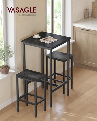 Bar Table, High Top Pub Table, Square, Metal Frame, alternate view 2