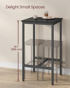 Bar Table, High Top Pub Table, Square, Metal Frame, alternate view 3