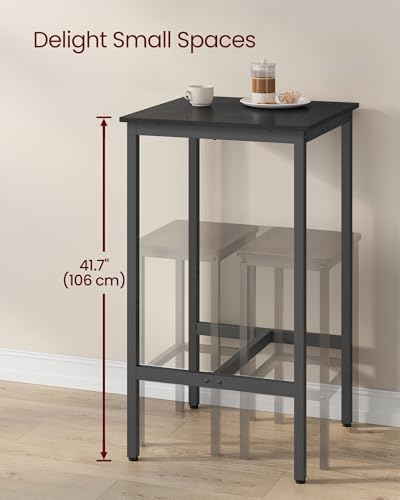 Bar Table, High Top Pub Table, Square, Metal Frame, alternate view 3