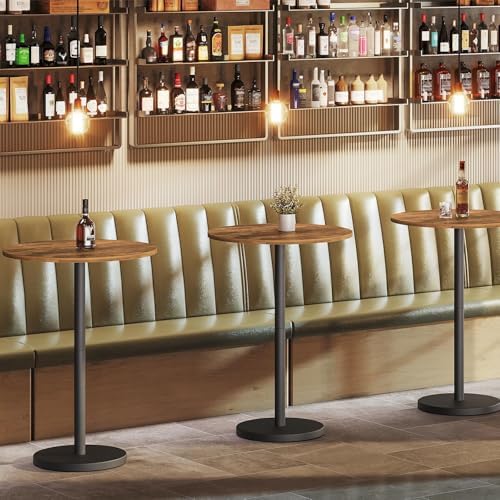 Bar Table, Round Bar Table Set of 2, Counter Height Table, Pub Cocktail Table, Metal Frame, for Bistro, Dining, alternate