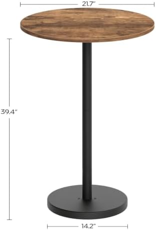 Bar Table, Round Bar Table Set of 2, Counter Height Table, Pub Cocktail Table, Metal Frame, for Bistro, Dining, alternate