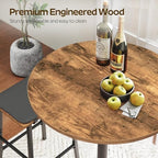 Bar Table, Round Bar Table Set of 2, Counter Height Table, Pub Cocktail Table, Metal Frame, for Bistro, Dining, alternate