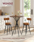 Bar Table, Round Cocktail High Top Pub Bistro Table, Steel Frame, alternate view 3