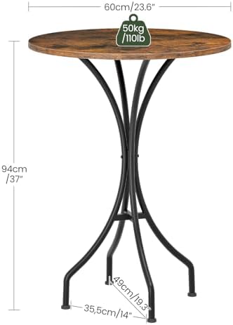Bar Table, Round High Top Table, Home Counter Height Table, for Kitchen, Pub, Bistro, Living Room, Meeting Room, alternate