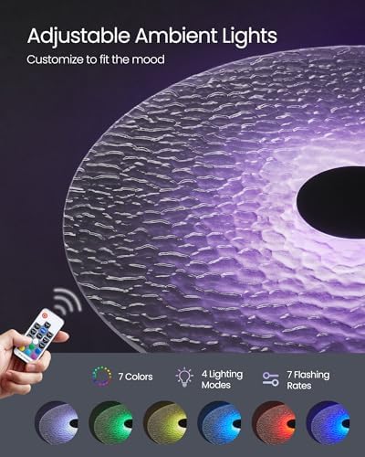Bar Table Set of 2, Round Cocktail Tables with Glass Tops, alternate view 4