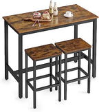 Bar Table Set with 2 Bar Stools, Modern Basic