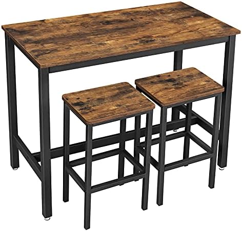 Bar Table Set with 2 Bar Stools, Modern Basic, alternate view 5