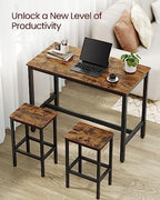 Bar Table Set with 2 Bar Stools, Modern Basic, alternate view 6