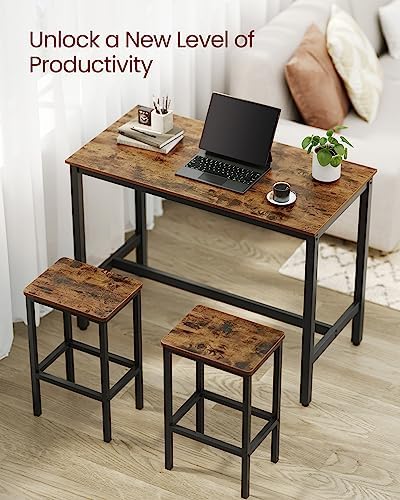 Bar Table Set with 2 Bar Stools, Modern Basic, alternate view 6